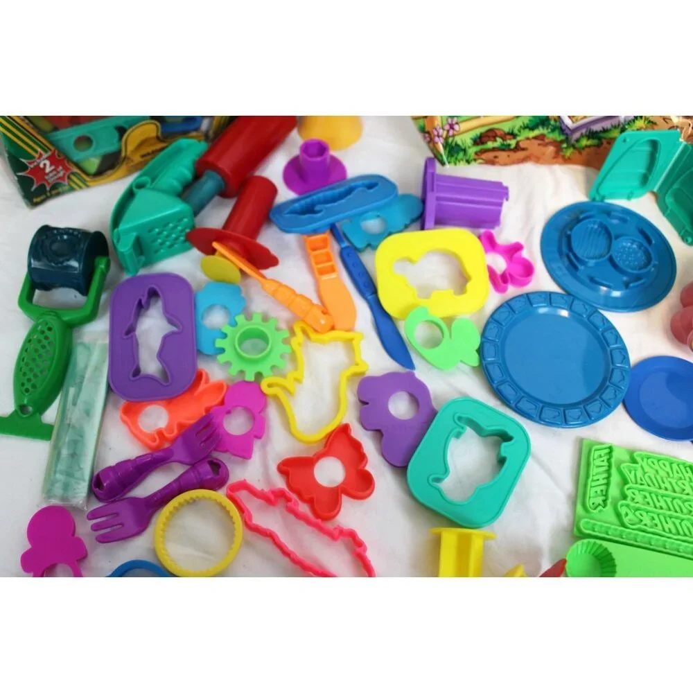 Large Play-Doh Canister 50+ Pcs Crayola Dough Doodler Cutters Molds cans